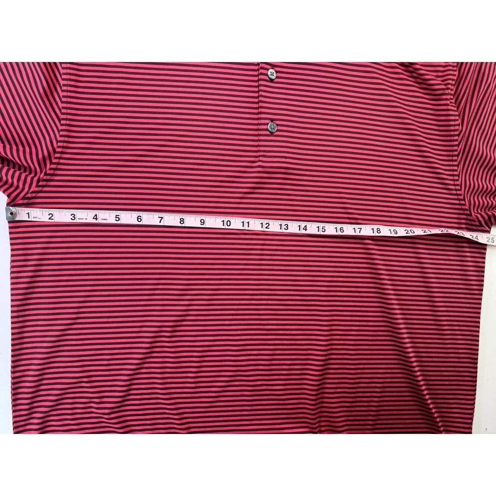 FootJoy ProDry Lisle Pine Valley Red Striped Performance Golf Polo XL - Picture 10 of 13